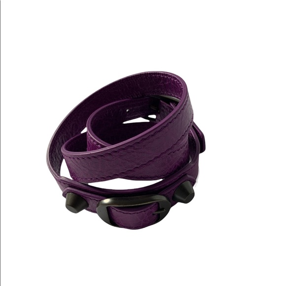 ❤️🔥❤️Balenciaga triple wrap purple leather bracelet NEW❤️🔥❤️ - Picture 2 of 9